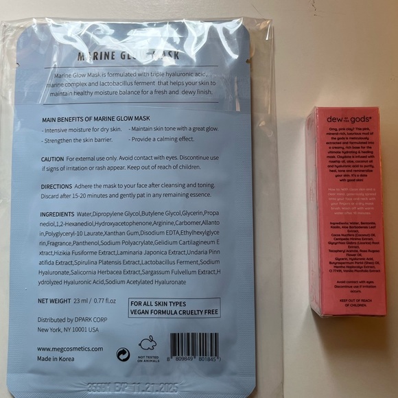 Meg. Marine Glow Mask & Dew of the Gods Pink Clay Mask - Picture 2 of 2